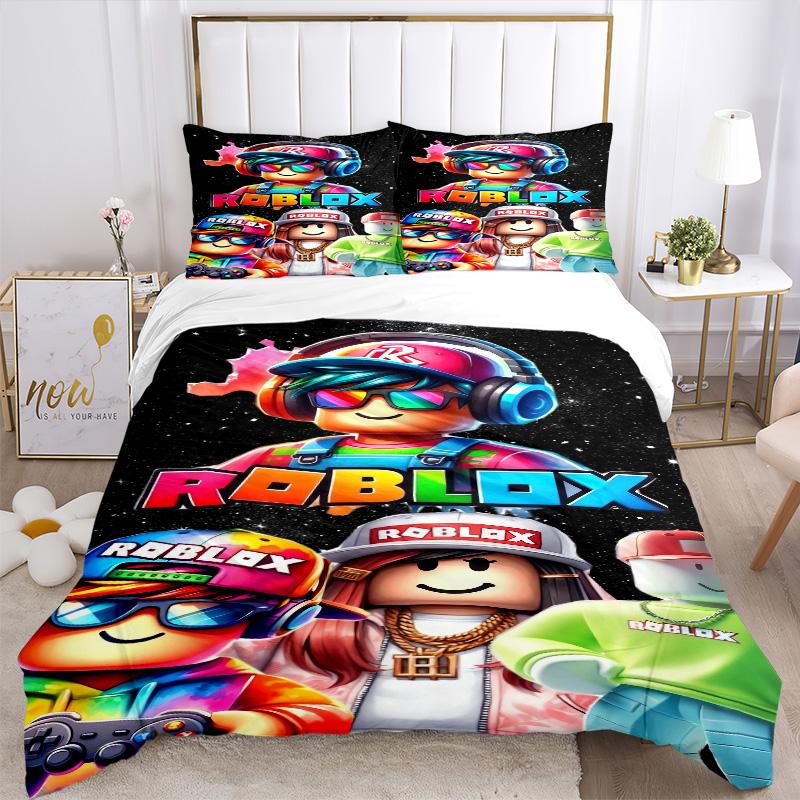 Roblox Virtual Adventure Print 3Pcs Bedding Setduvet Cover With 2 Bedropillowcase Home Birthday Gift