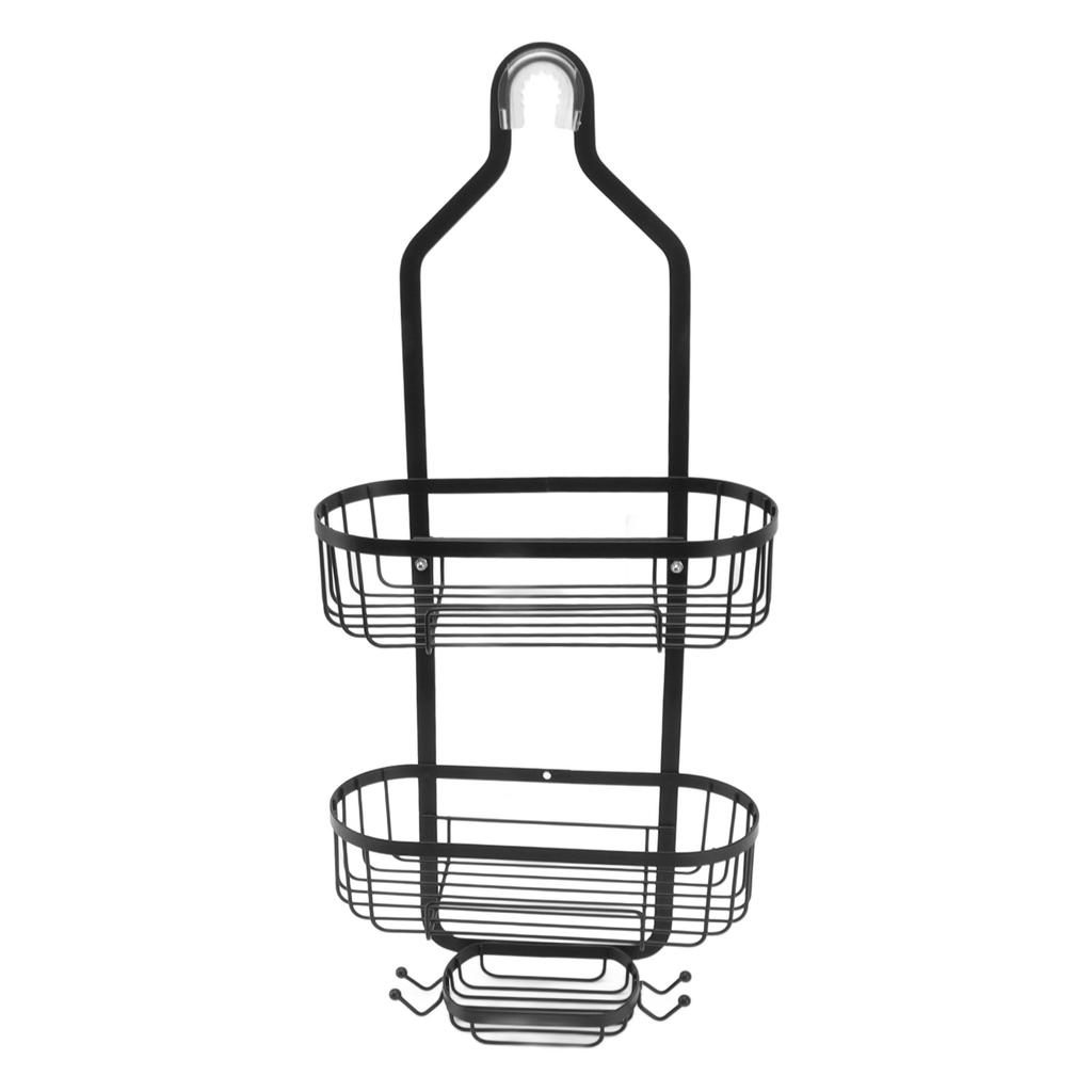 Metal Iron Wall Mounted Bathroom Basket 2 Layer Punch   Bathroom Shelves Toilet Accessories