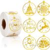 Big Pack of 500 Cute Snowman Stickers, Round Transparent Decals for Christmas Gift Wrapping, Scrapbooking