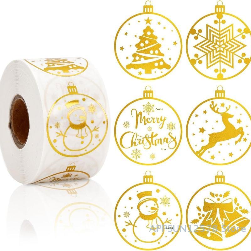 Big Pack of 500 Cute Snowman Stickers, Round Transparent Decals for Christmas Gift Wrapping, Scrapbooking
