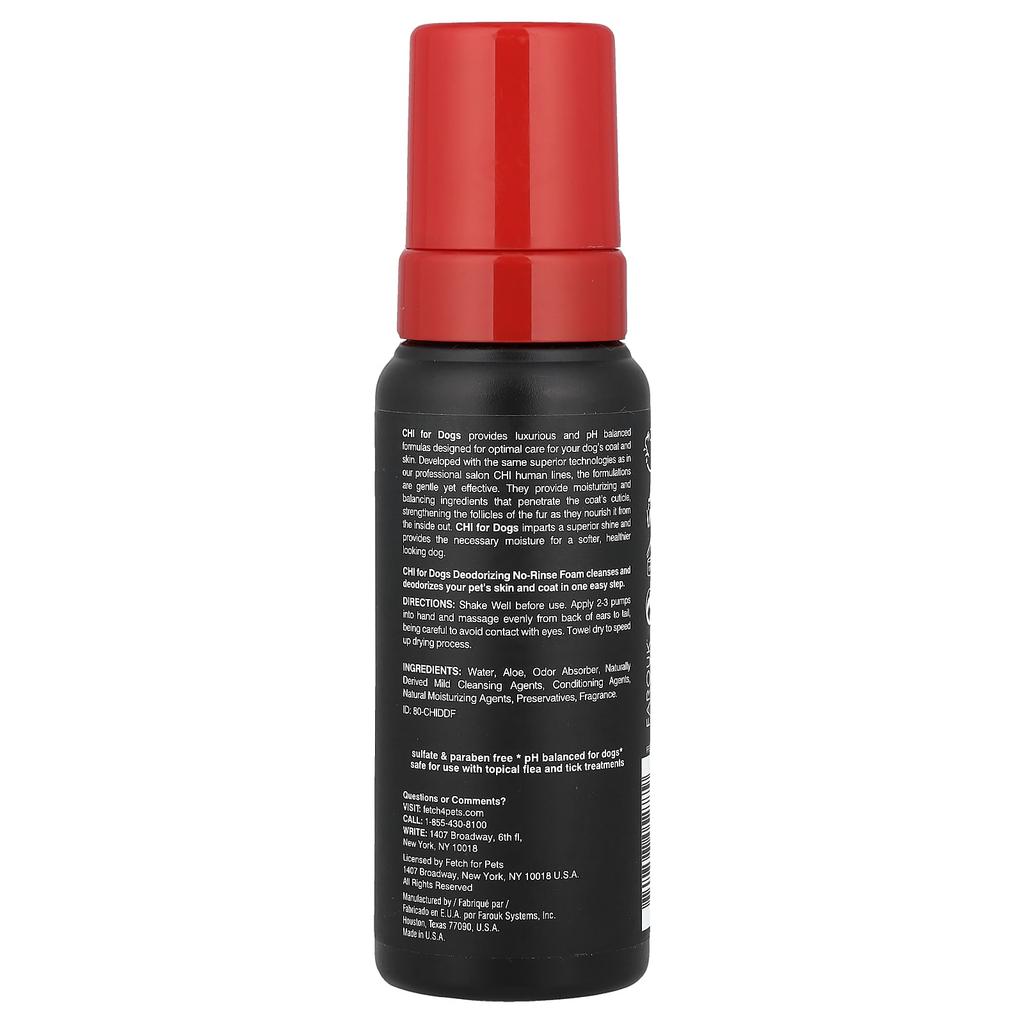 CHI for Dogs, Deodorizing No-Rinse Foam, 8 Fl Oz (237 Ml)