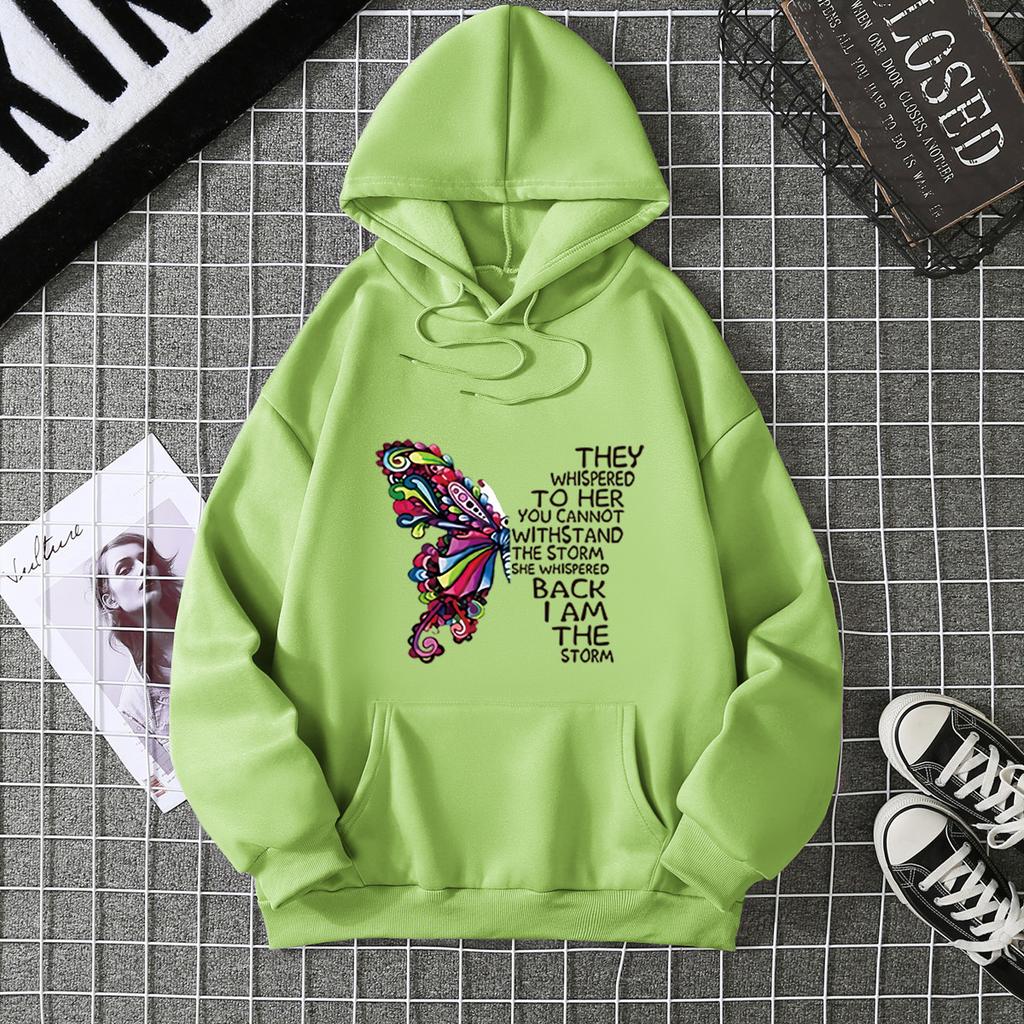 Loose Plus Size Hoodie with Women's Print Trendy Versatile Letter Loose Hooded Top 7046