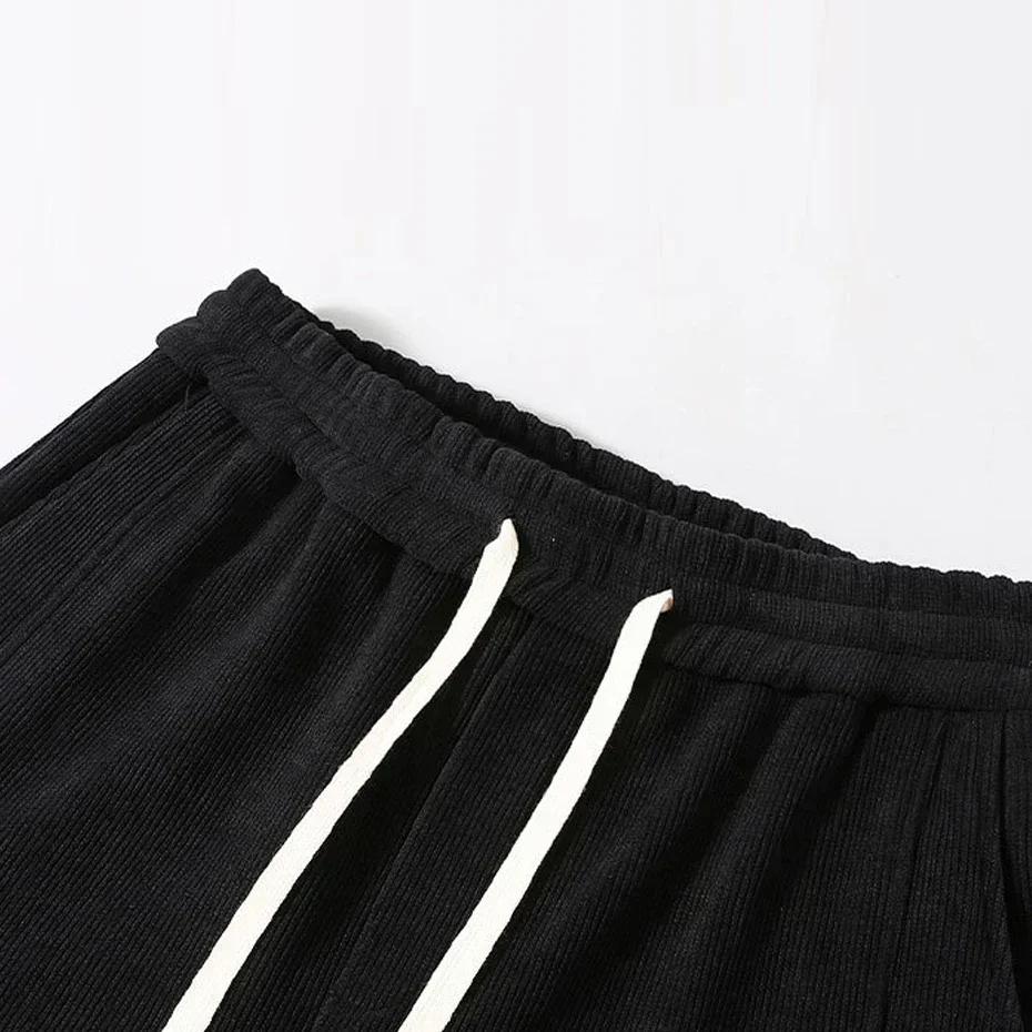 Extral Big Size Corduroy Pants Men Fleece Lined Warm Thick Sweatpant Jogger Male Winter Plus Velvet Trouser Large Plus 10XL 12XL
