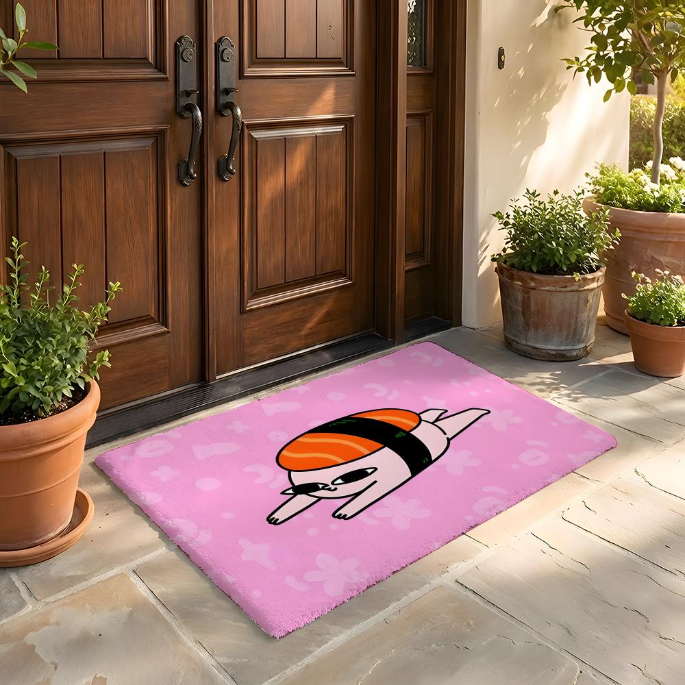 Floor Mat Soft Flannel Rug Non-Slip Absorbent Mat for Bathroom Bedroom Home Decor Anime Cute K-ketnipzS
