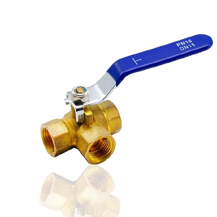 Multi Purpose Brass Three Way Ball Valves Full Port Brass T Type Ball Valves Quick Installation for Water Gas Oil Systems