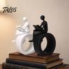 Talos 3D Printed Reading Figurine, Abstract Reader Statue for Home Decor, Modern Minimalist Sculpture Bookshelf Desk Office Ornament
