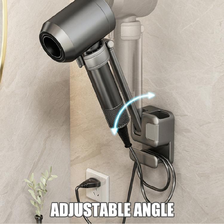 Bathroom Hair Dryer Station Wall Mounted Self Adhesive Hairdryer Rack Hair Straightener Storage Stand for Home and Salon