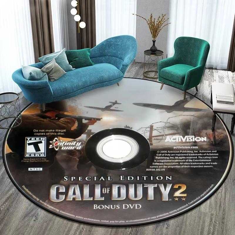 Game Shooting Call CD Round Carpet Rugs Camping Picnic Mats Flannel Carpets for Living Room Decoracion Exquisite Rugs INS