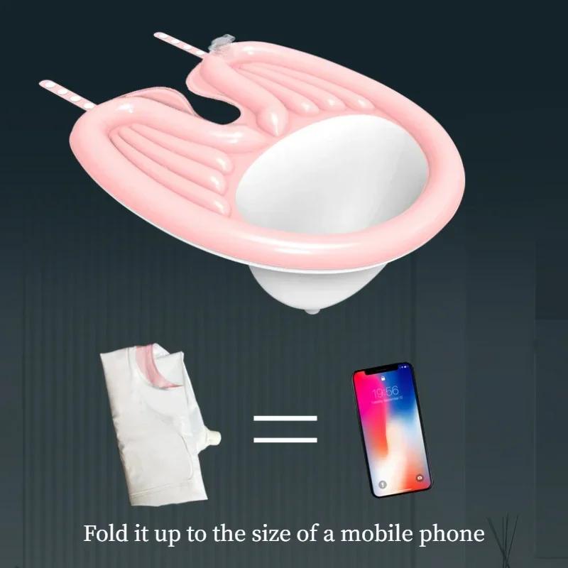 Aufblasbares Shampoo-Becken PVC Faltbar Tragbar Shampoo-Kissen Spa-Wanne Luftablassen Haarwaschbecken für Schwangere Ältere