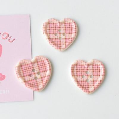 10Pcs 2025 Cute Buttons Vintage Floral Garment Ornaments Resin Love Shape Doll Accessory