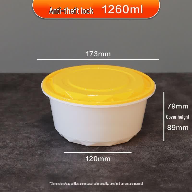Qihui Disposable Round Takeout Container with Lid Security Lock