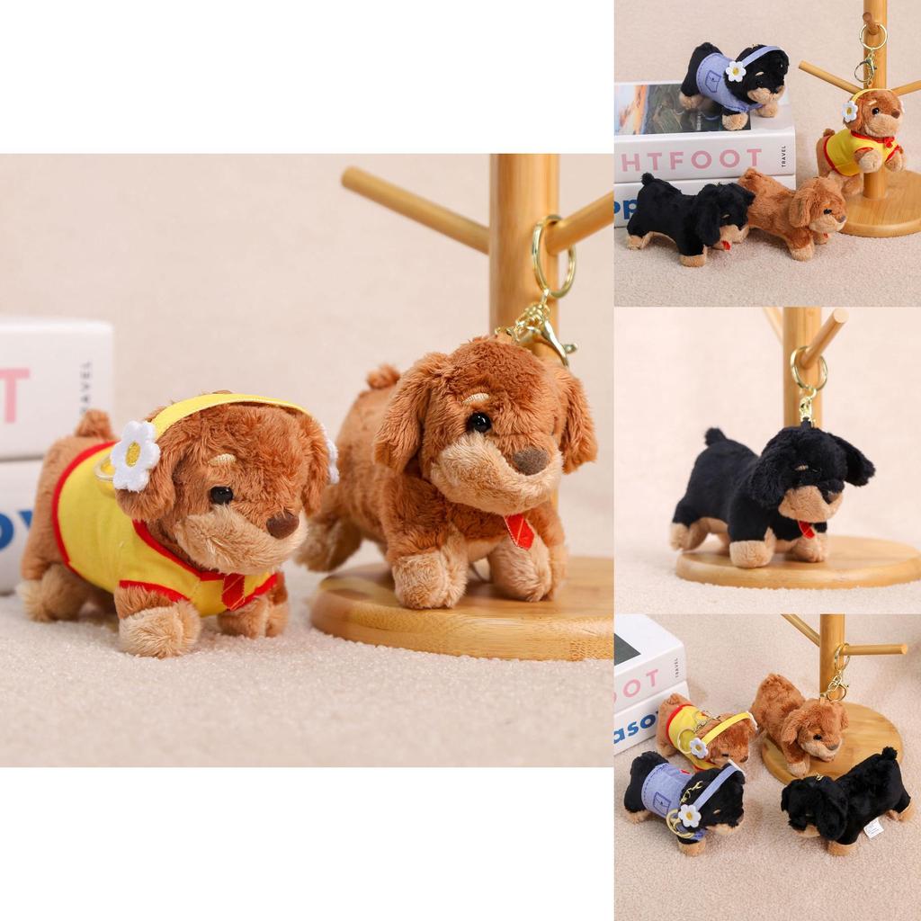 Plüsch Dackel Hund Schlüsselanhänger Mit Krawatten-Design Für Mädchen Taschendekoration Und Geschenk