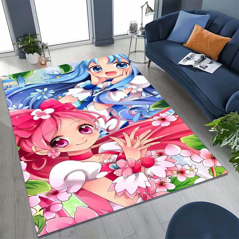 Cute Cartoon Pretty Cure Pattern Rug, Large Area Non-slip Washable Rug,, Suitable for Bedroom Home Decoration.666