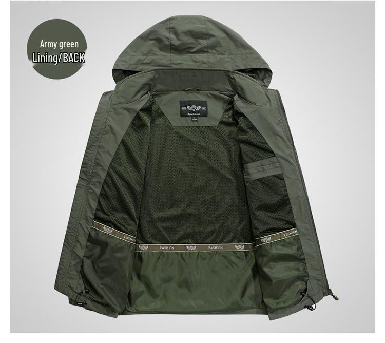 Men's Lightweight Waterproof Hiking Jacket - Spring/Autumn Casual Outerwear