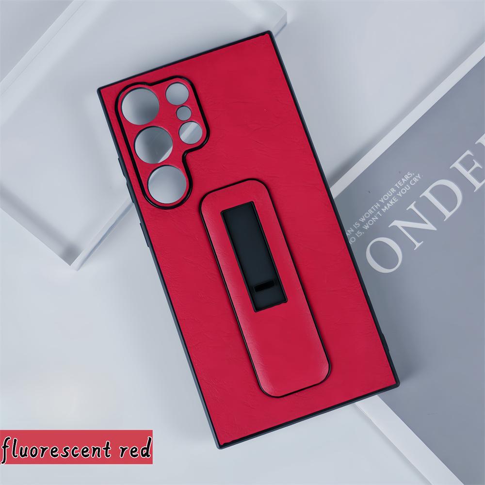 Military Soft PU Leather Push-pull Bracket Grip Stand Case For Samsung Galaxy S24 S23 S22 S21 Plus Ultra Business Armor Funda