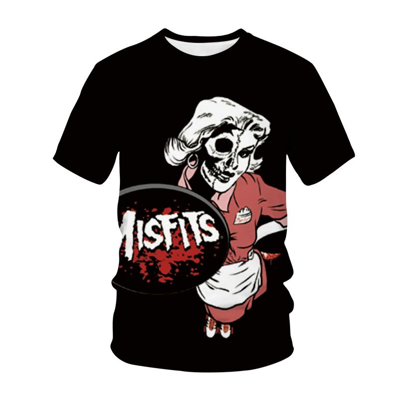 Neue männer Casual T-shirt Schädel Rock Straße Band 3D Druck Hip Hop Klassische Vintage Oansatz Lose Top Kurzarm