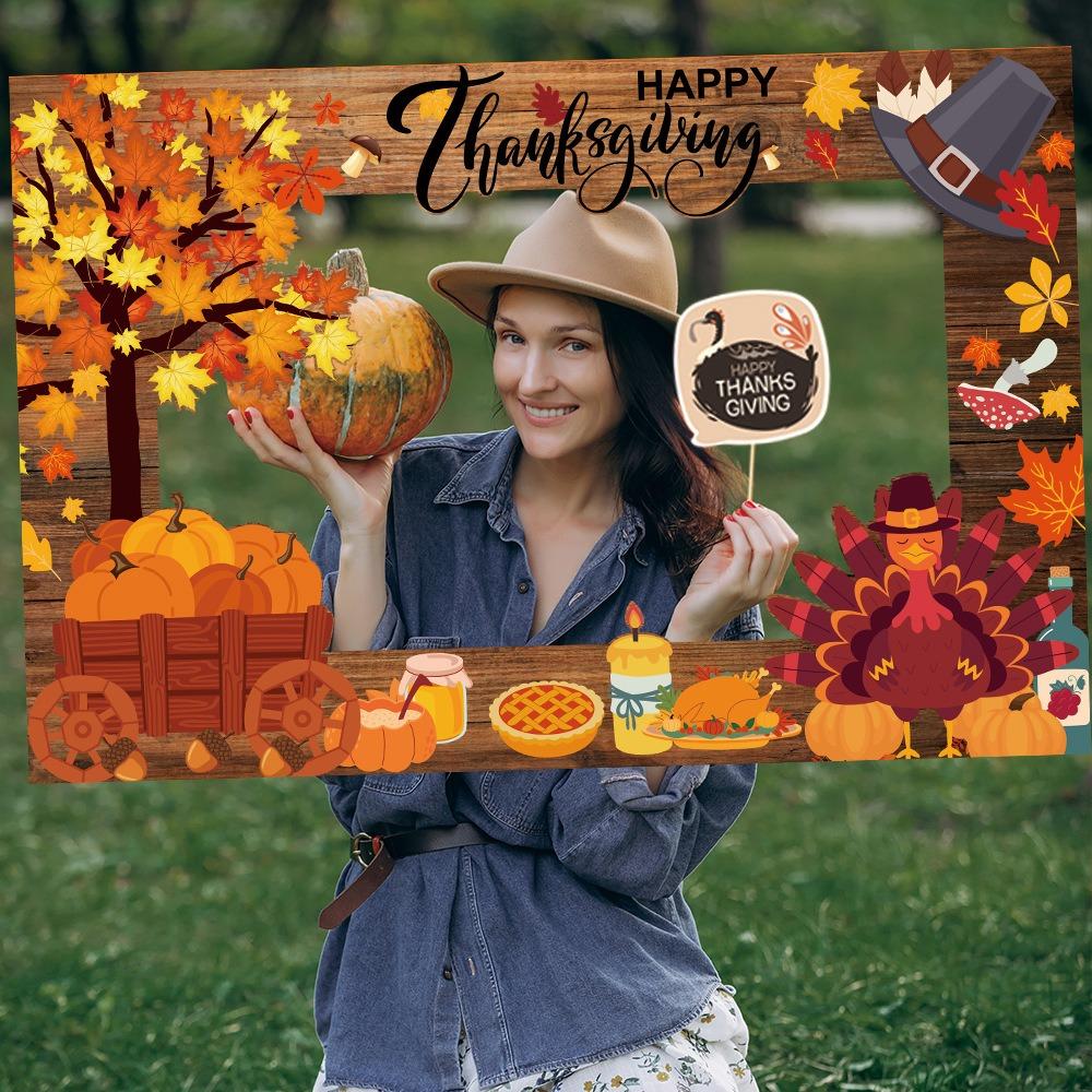 

21pcs Glasses Party Paper Frame Mask Handheld Frame Prop Thanksgiving Photobooth Prop Photo Booth 21pcs