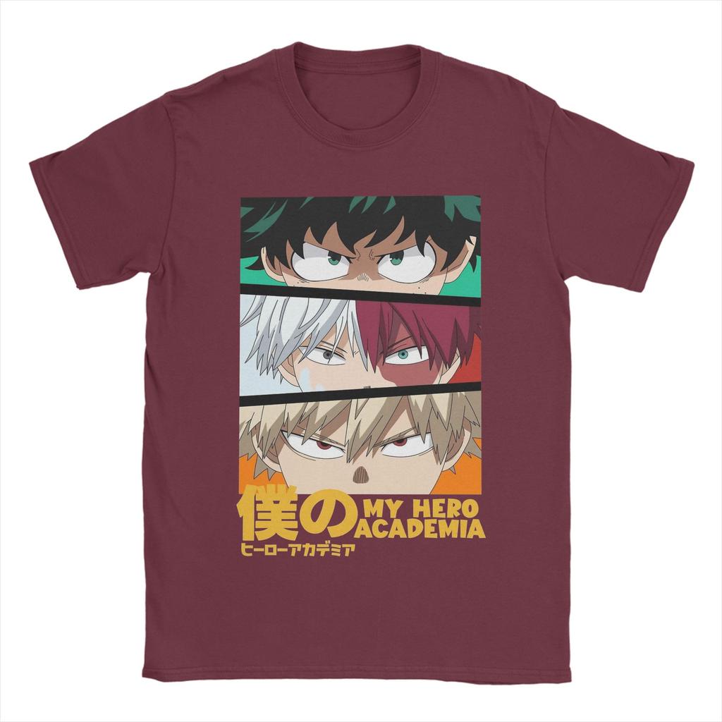 Anime Hero Eyes My Hero Academia T Shirts Men 100 Cotton Novelty TShirt O Neck Tee Shirt Short Sleeve Clothes Plus Size