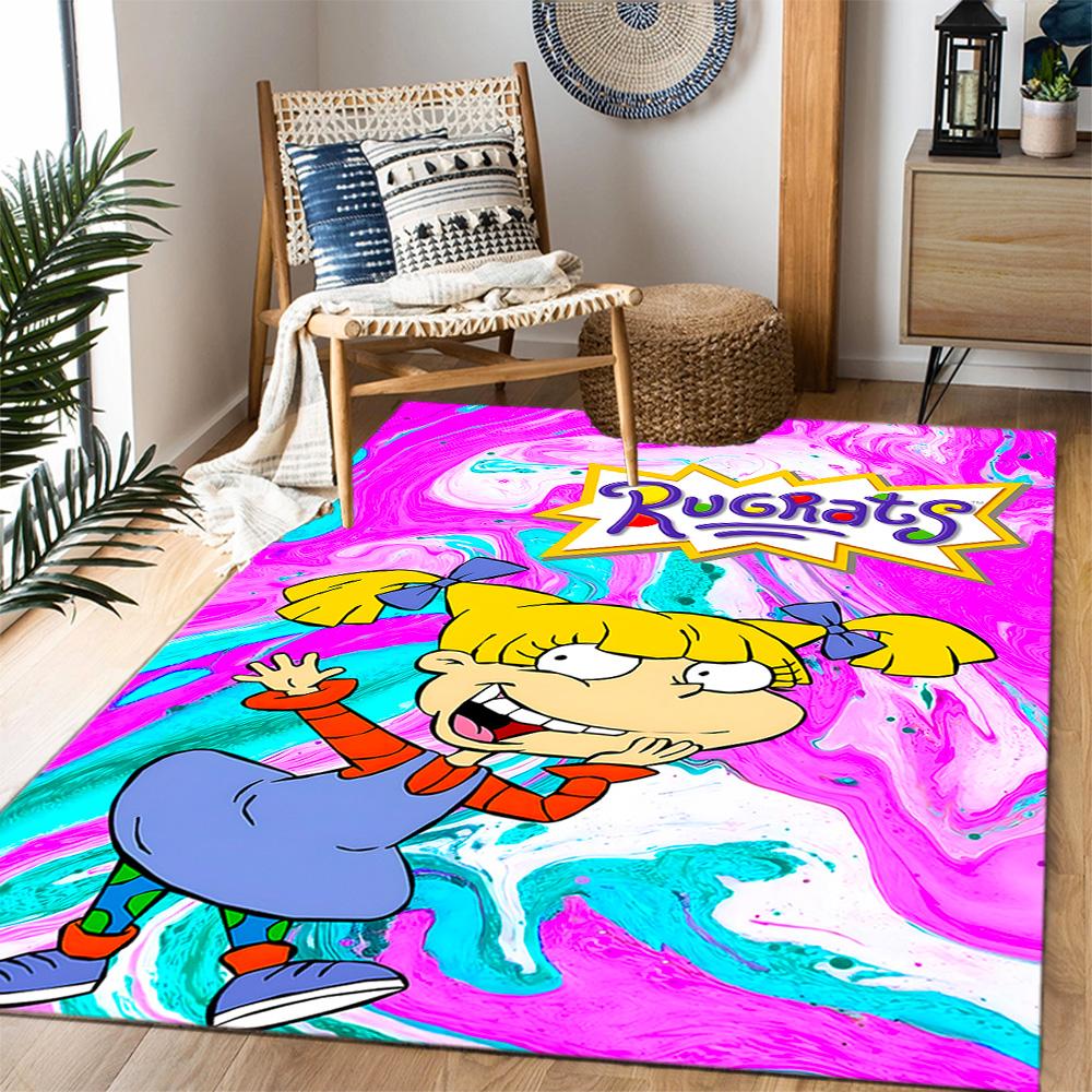 Rugrats: Playtime Chaos Themed Anti-Slip Rugs - Polyester Home Decor, Suitable for Bedrooms, Living Rooms, Doorways, Studios, and Decorations