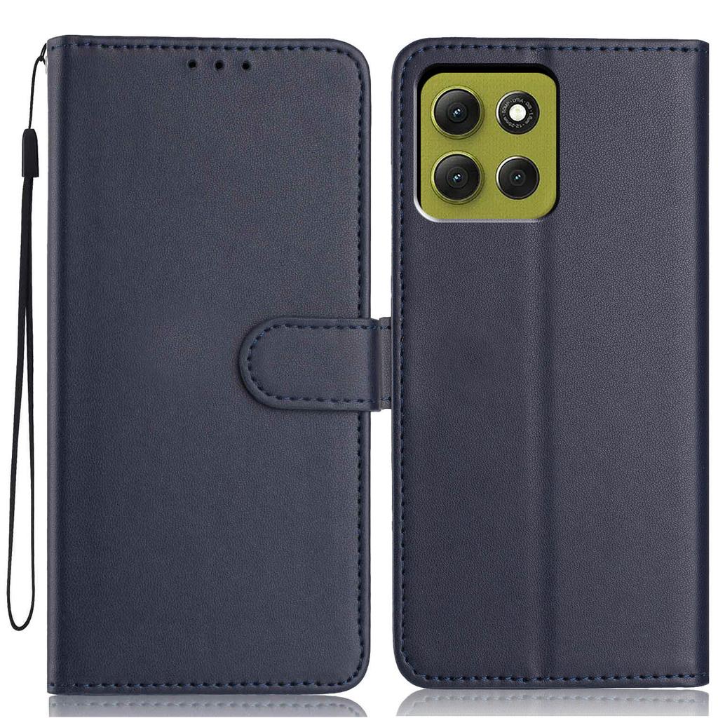 Pro Motorola Moto G86 5G Peněženkové pouzdro s popruhem/více sloty na karty Jednobarevný kožený stojánek Kryt na telefon