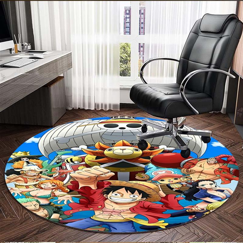 One Piece Druck Runder Teppich, Waschbarer Bodenläufer, Für Eingangsbereich Studentenwohnheim Waschküche Büro Arbeitszimmer, Heimdekoration Geburtstag Weihnachtsgeschenk