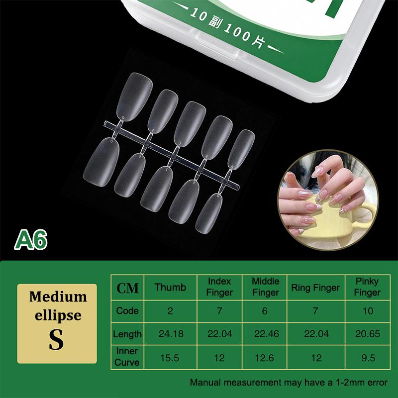 100Pcs/Box Matte Fake Nails No Polishing Press On False Nails Medium Short Design High Matt Soft Gel Nail Tips For Extension