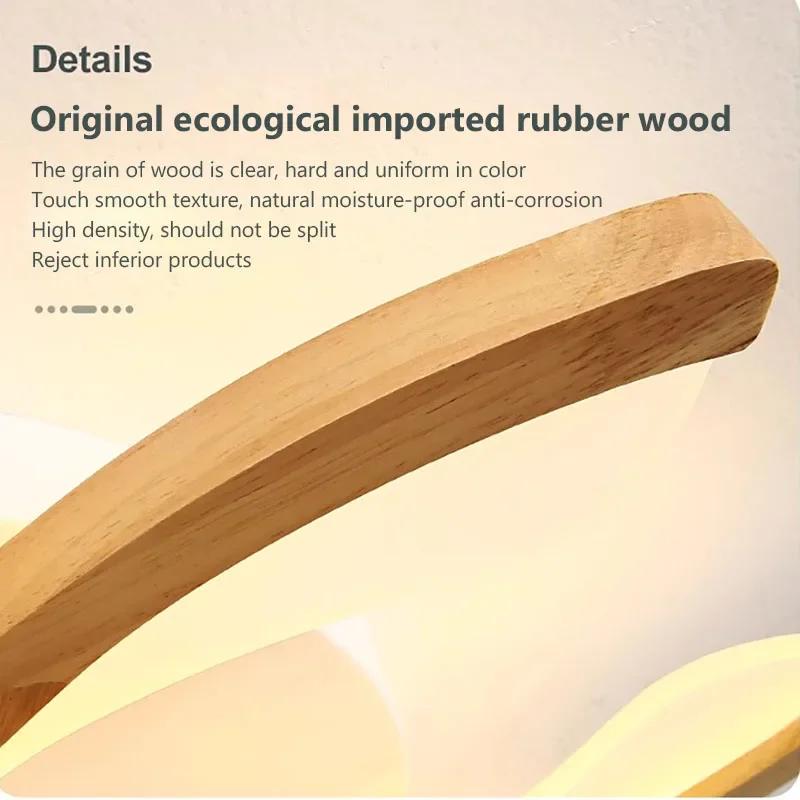 Luminária de Teto LED Nórdica Madeira de Borracha Tronco Quarto Sala Simples Moderna Madeira Maciça Sala de Estar Luminária de Teto de Madeira Decorações de Interior