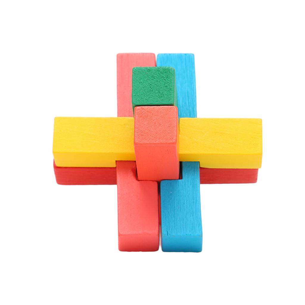 6 In 1 Wooden Brain Puzzle Teaser Toys Lock Intellectual Puzzle Brain Games for The Aged Adults