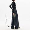 Women's High-Waist Retro Straight Jeans - Spring/Autumn 2025, Plus Size, Floor-Length, Wide Leg, Slimming Fit