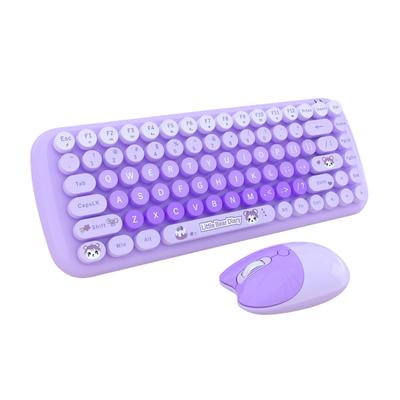 Set tastatură wireless drăguț, culori mixte, taste rotunde, tastatură și pieptene pentru mouse, pentru laptop, notebook, PC, fete