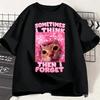 New Sometimes I Think Then I Forget Funny Cat Meme Shirt Adult and Kids Stupid Humor Cats T-shirt Fashion Short Sleeve Tops