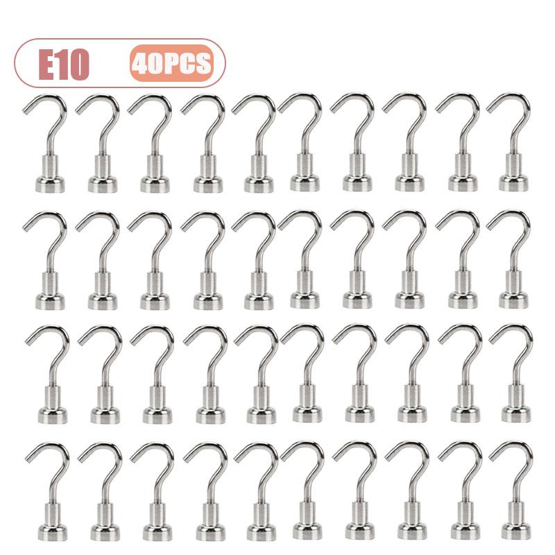 1-40PCS Magnetic Hook for Kitchen Fridge Storage No Drill Suction Cup Strong Magnet Organizer for Hanging Items