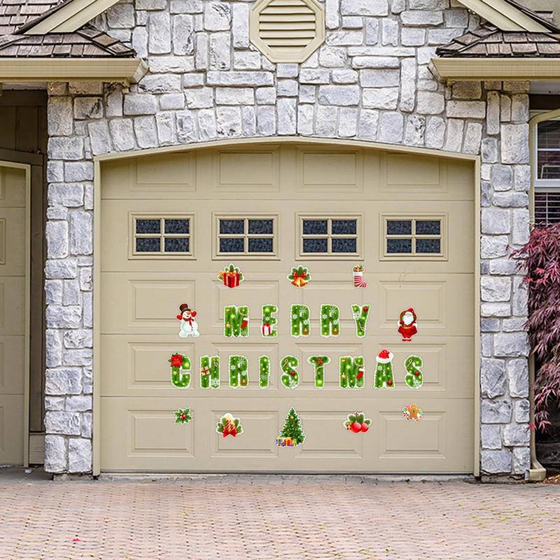 1 set Christmas fridge magnets Holiday Theme Decoration Santa Claus Snowman Cabinet Dishwasher Beautifying Decorative Stickers
