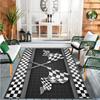 Racing Flag Theme Carpet Crystal Velvet, Decorate Your Living Room with Soft and Washable Carpet - Suitable for Outdoor,