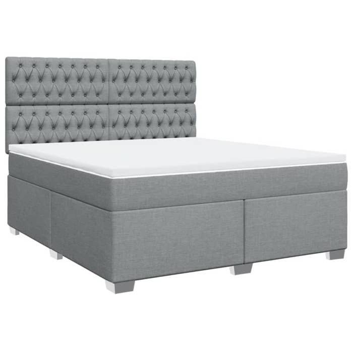 VidaXL Sommier à lattes de lit avec matelas Gris clair 180x200cm Tissu 3292874