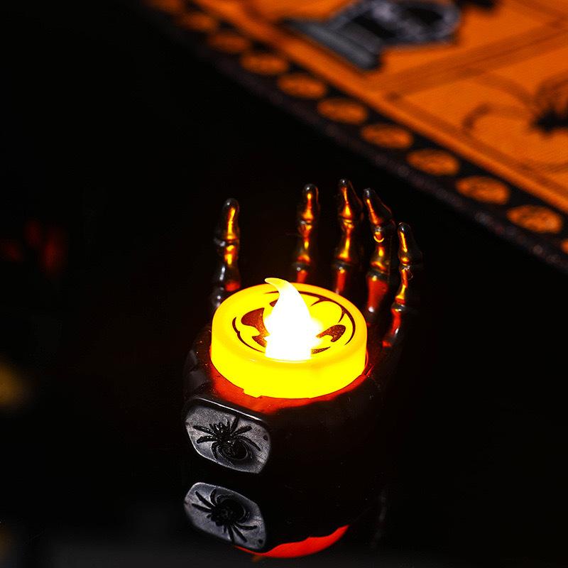 Halloween Ghost Hand Creative Palm Candle Light Ornament Tabletop Decoration Room Escape Props Party Ambient Light