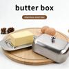 1PC Stainless Steel Butter Dish with Handle Lid Spill Proof Butter Keeper Suitable for Outdoor Kitchen Table
