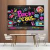 One Item a Retro 1980s Hip-hop Graffiti-themed Party Photography Backdrop Wall Tiles Music Radio Fashionable Decoration Props