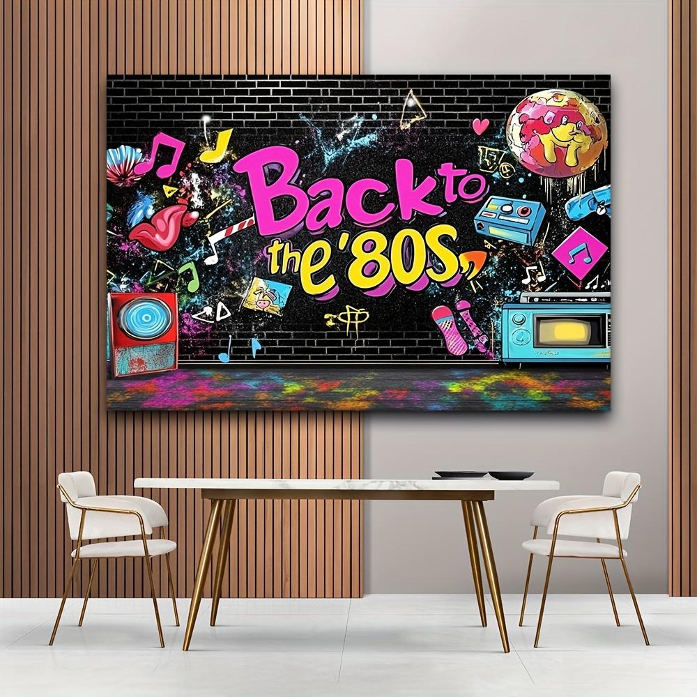 One Item a Retro 1980s Hip-hop Graffiti-themed Party Photography Backdrop Wall Tiles Music Radio Fashionable Decoration Props
