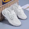 Breathable Non Slip White Women's Sports Shoes with Front Lace Up Lightweight Women's Casual Running Shoes
