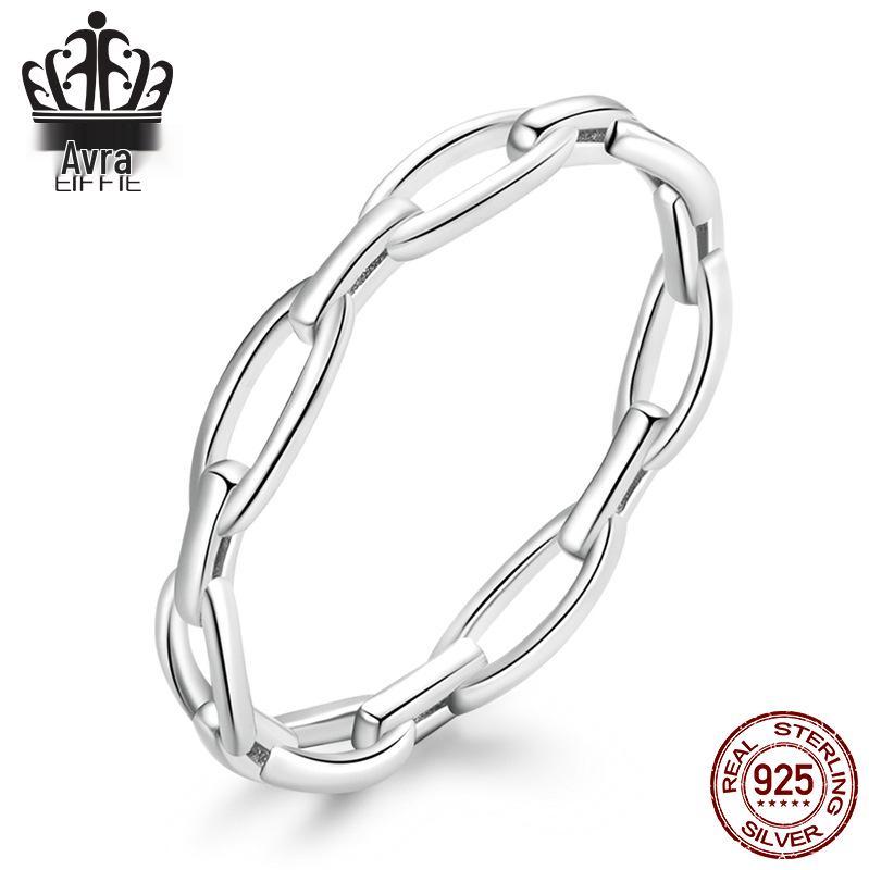 

Avle Европейский и американский бестселлер S925 Стерлинговое серебро Платиновое покрытие Полый Модный Кольцо-браслет для женщин Size 8