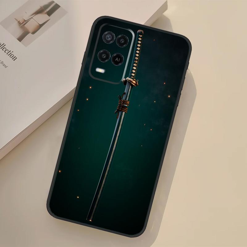 Japan Samurai Katana Case For Oppo A17 A57 A77 A74 A54 A94 A78 A98 A18 A60 A80 A40 A38 A58 A96 A76 A16 A15 A5 Pro