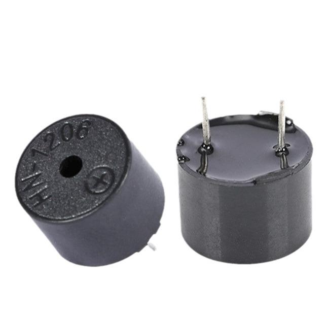 Huaneng HN-1206 Passive Buzzer: 5V, 42 Ohm, 2K-2.4K Frequency, 12x9mm, High Temp Resistant.