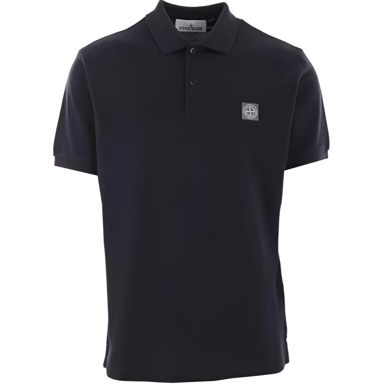 Stone Island Logo Pullover Korte Mouw Polo Shirt Heren polo shirts Zwart 811522R39-A0020 XXXL