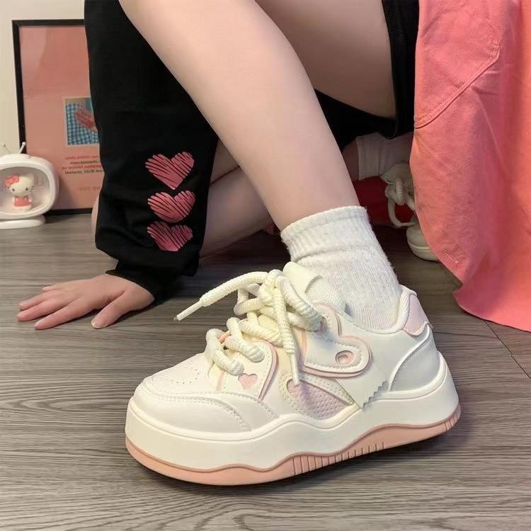 Plateau-weiße Schuhe für Damen im Frühling und Herbst, neue Ins, trendige, vielseitige, lässige Boardschuhe für Studenten