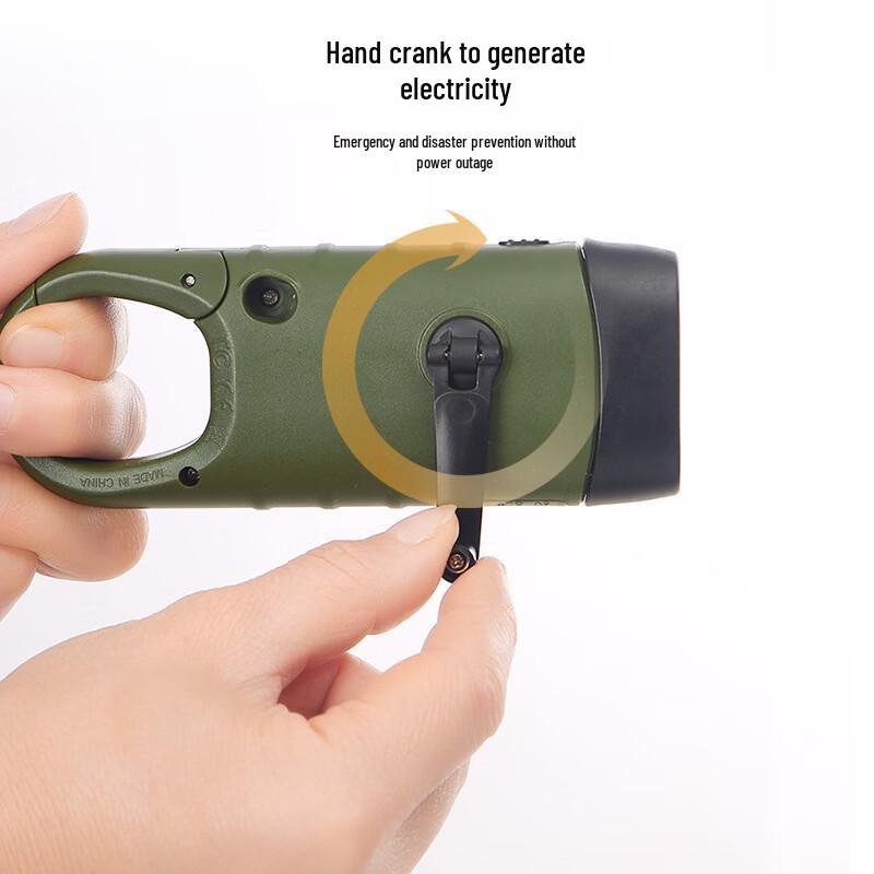 OEING Solar Hand-Crank Emergency Flashlight