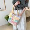 Colorful Canvas Tote Bag 2024 Spring New Trend Street Style Shoulder Bag