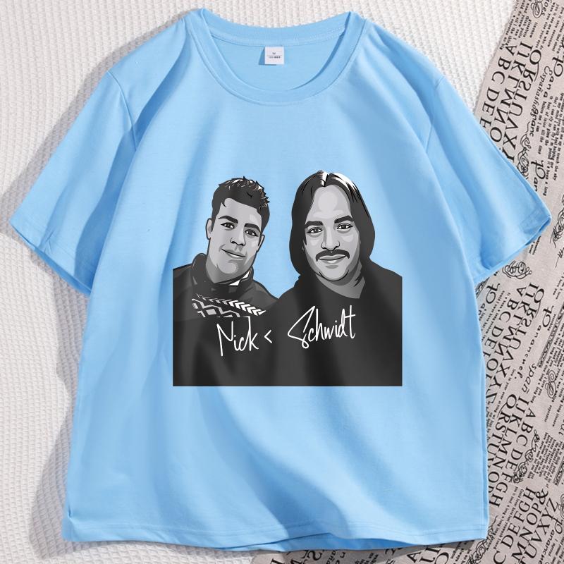 

Vintage New Girl TShirt Men Women NickMiller Printed T Shirt Short Sleeve Crewneck Y2k Streetwear Casual Graphic Tees Clothes 4XL