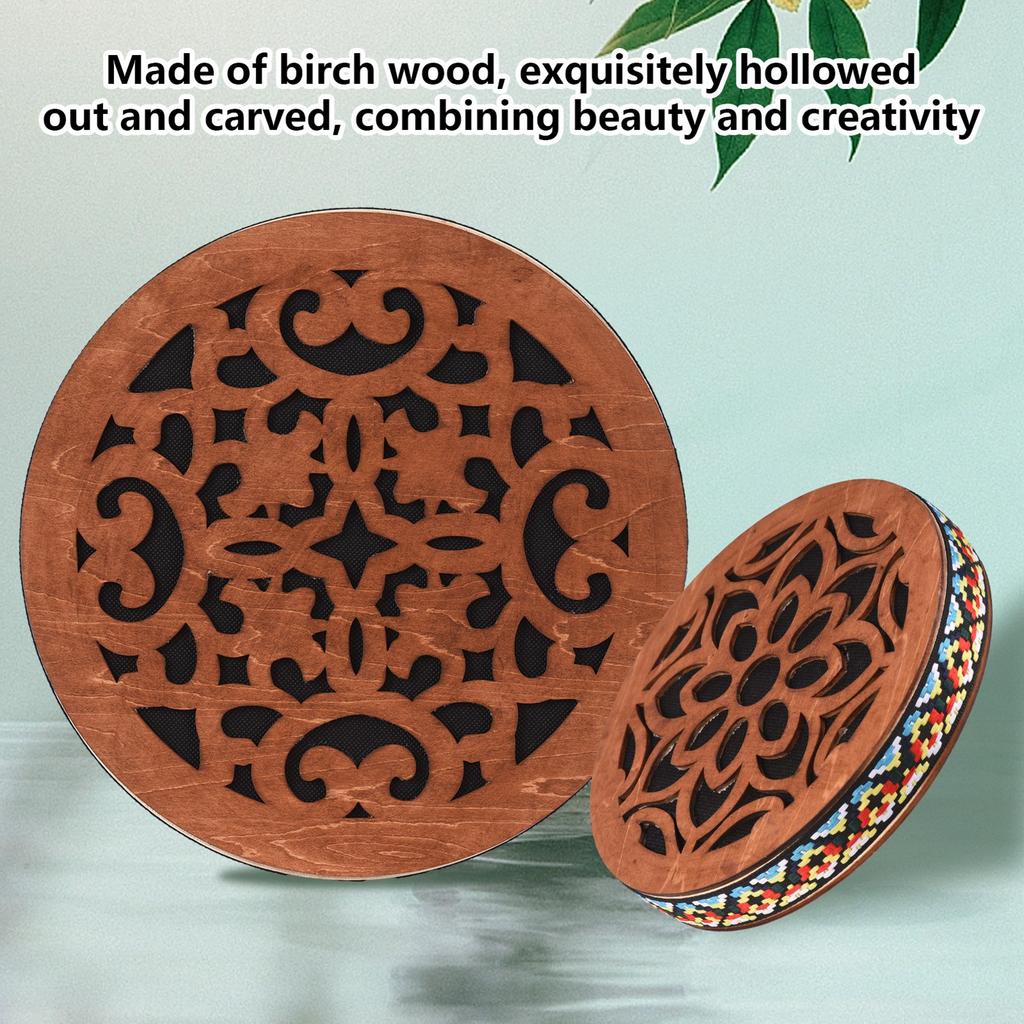 Ocean Drum Ethnic Percussion Instrument Onomatopoeic Music Portable Hand Drum Instrument Water Sound Birch Wooden Drum