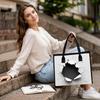 Crack Print Fashion Canvas Tote Bag Casual Large Capacity Portable Daily Shopping Shoulder Bag
